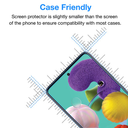 [2 Pack] MEZON Samsung Galaxy A51 Tempered Glass Crystal Clear Premium 9H HD Case Friendly Screen Protector (A51, 9H)