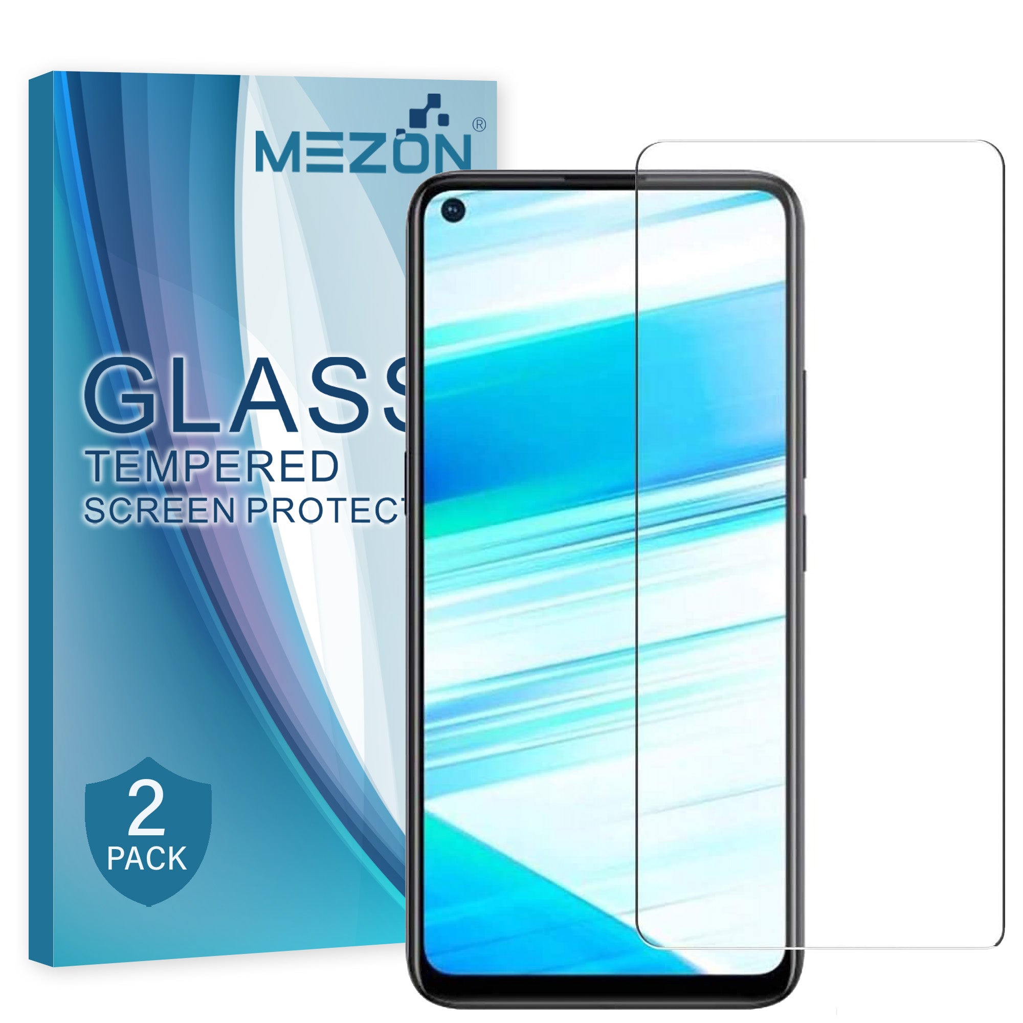 [2 Pack] MEZON OPPO A53 Case-Friendly 9H Tempered Glass