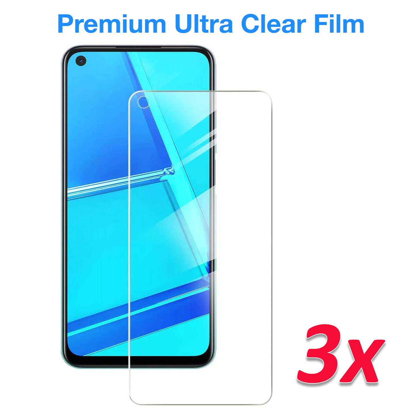[3 Pack] MEZON OPPO A53s Ultra Clear Screen Protector Case Friendly Film (A53s, Clear)