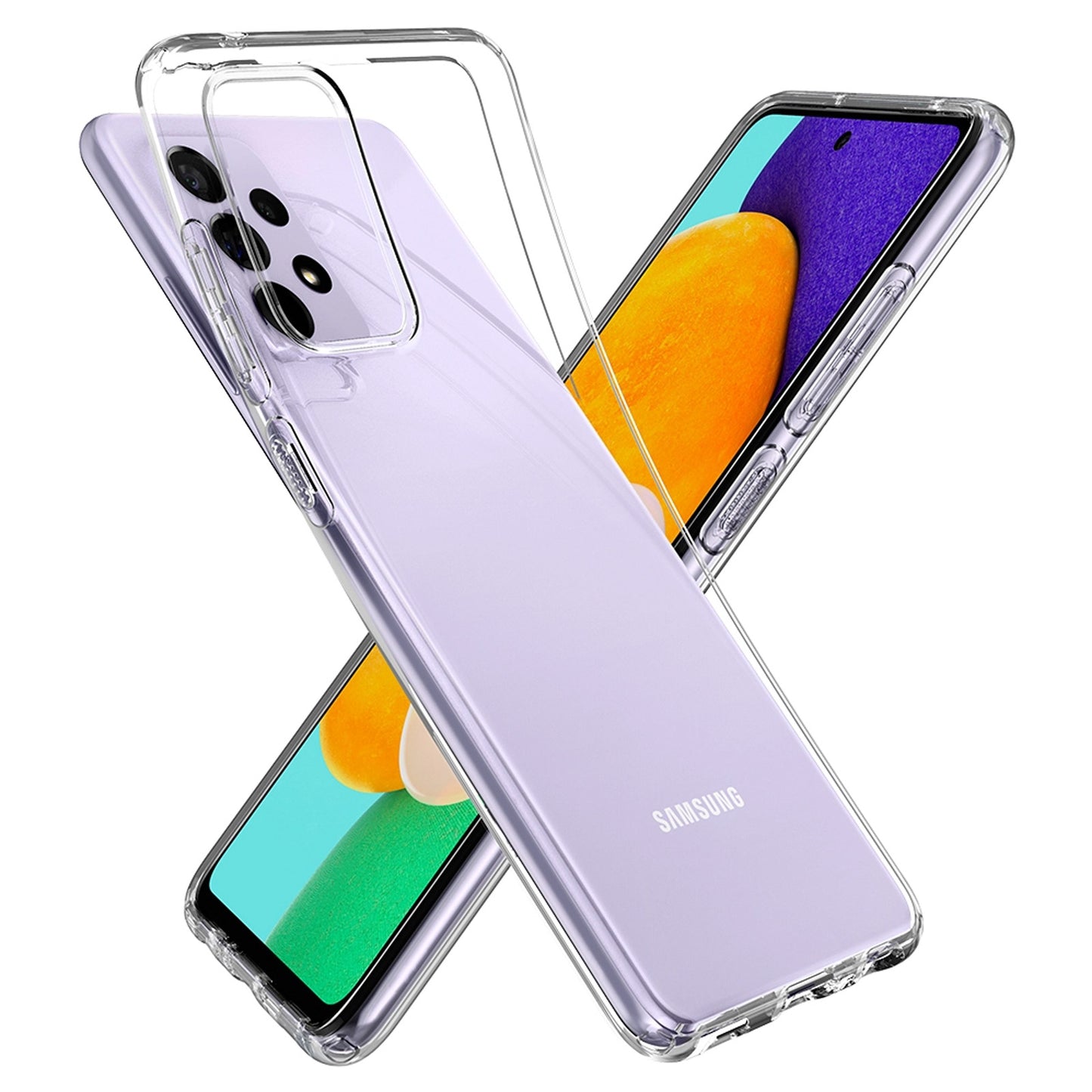 MEZON Galaxy A52 5G Ultra Slim Crystal Clear Premium TPU Gel Back Case – Shock Absorption, Wireless Charging Compatible