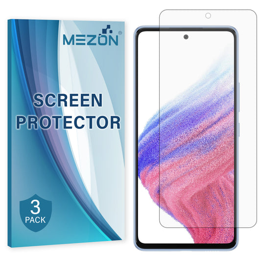 [3 Pack] MEZON Samsung Galaxy A53 5G Premium Hydrogel Clear Edge-to-Edge Full Coverage Screen Protector Fingerprint Sensor Film