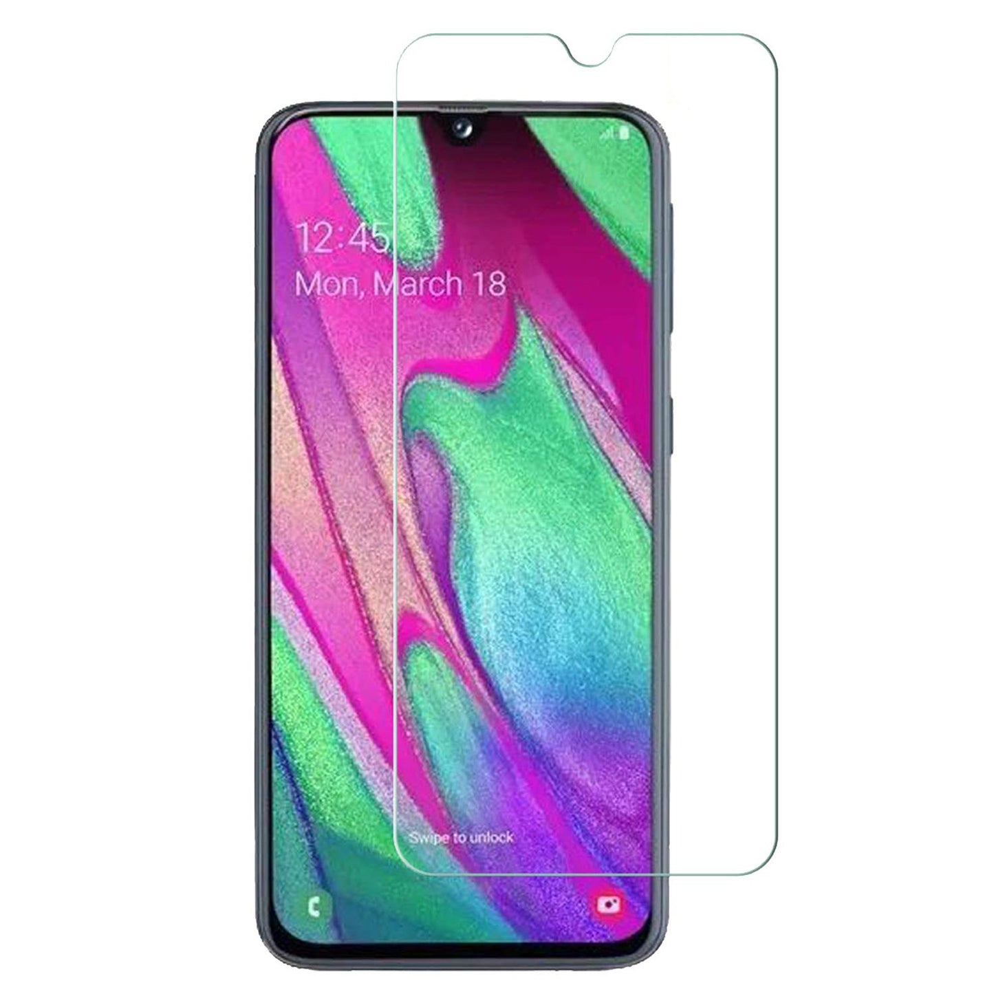 [2 Pack] MEZON Samsung Galaxy A70 Tempered Glass Crystal Clear Premium 9H HD Case Friendly Screen Protector (A70, 9H)