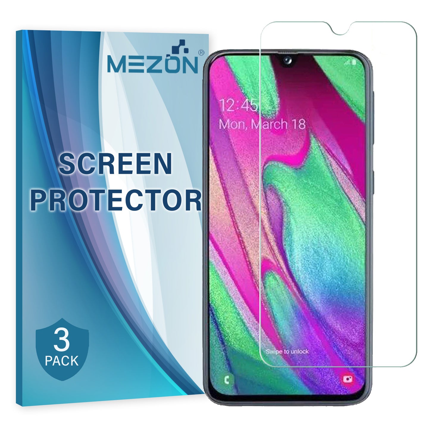 [3 Pack] MEZON Samsung Galaxy A70 Anti-Glare Matte Screen Protector Case Friendly Film (A70, Matte)
