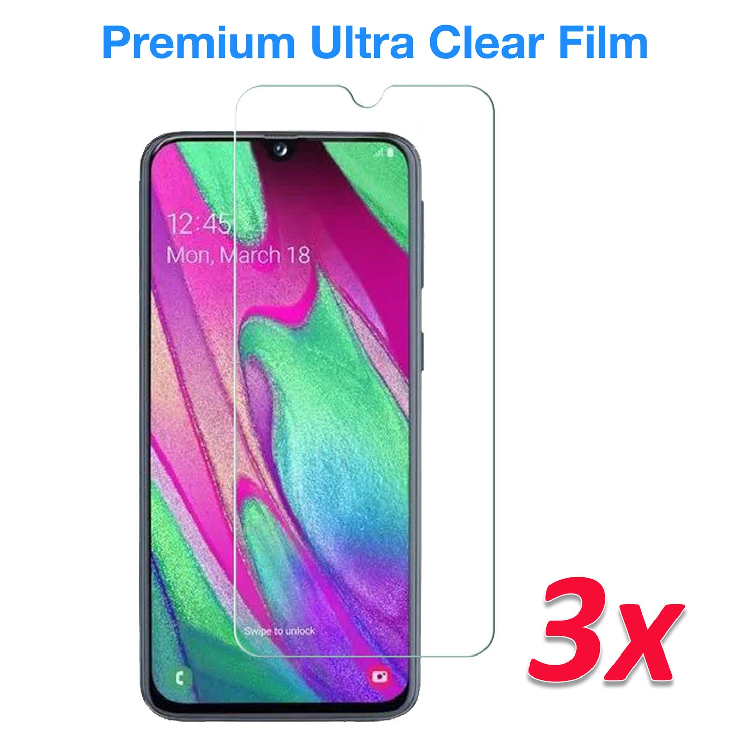 [3 Pack] MEZON Samsung Galaxy A90 5G Ultra Clear Screen Protector Case Friendly Film (A90 5G, Clear)