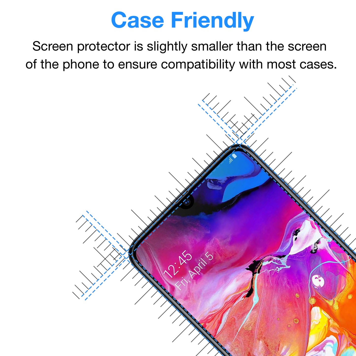 [3 Pack] MEZON Samsung Galaxy A70 Anti-Glare Matte Screen Protector Case Friendly Film (A70, Matte)