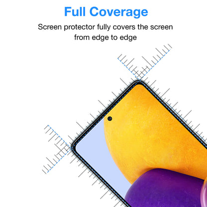 [2 Pack] MEZON Full Coverage Samsung Galaxy A72 Tempered Glass Crystal Clear Premium 9H HD Screen Protector (A72, 9H Full)