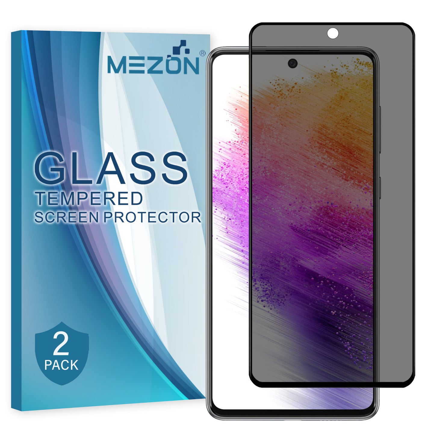 [2 Pack] MEZON Privacy Anti-Spy Full Coverage Samsung Galaxy A73 5G Tempered Glass Premium 9H HD Screen Protectors
