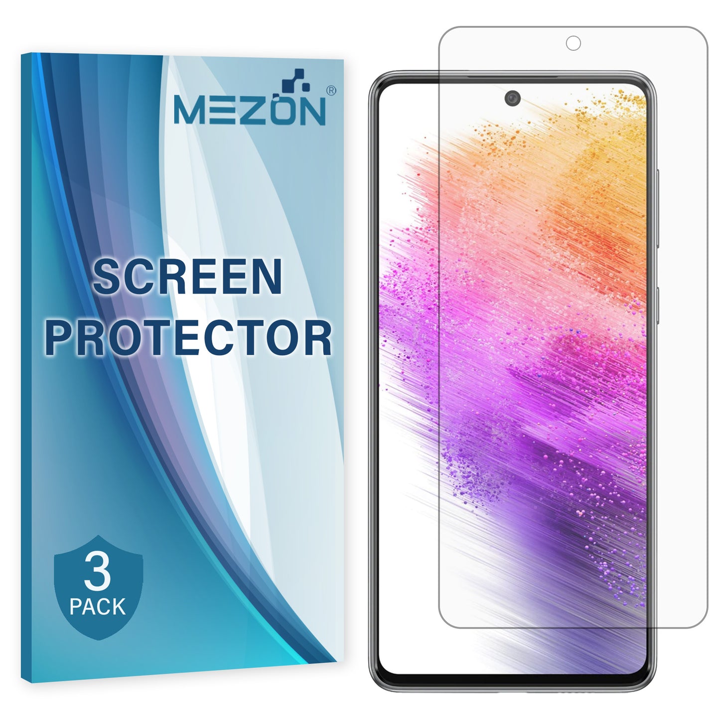 [3 Pack] MEZON Samsung Galaxy A73 5G Premium Hydrogel Clear Edge-to-Edge Full Coverage Screen Protector Fingerprint Sensor Film