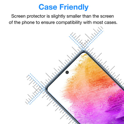 [2 Pack] MEZON Samsung Galaxy A73 5G Tempered Glass Crystal Clear Premium 9H HD Case Friendly Screen Protector