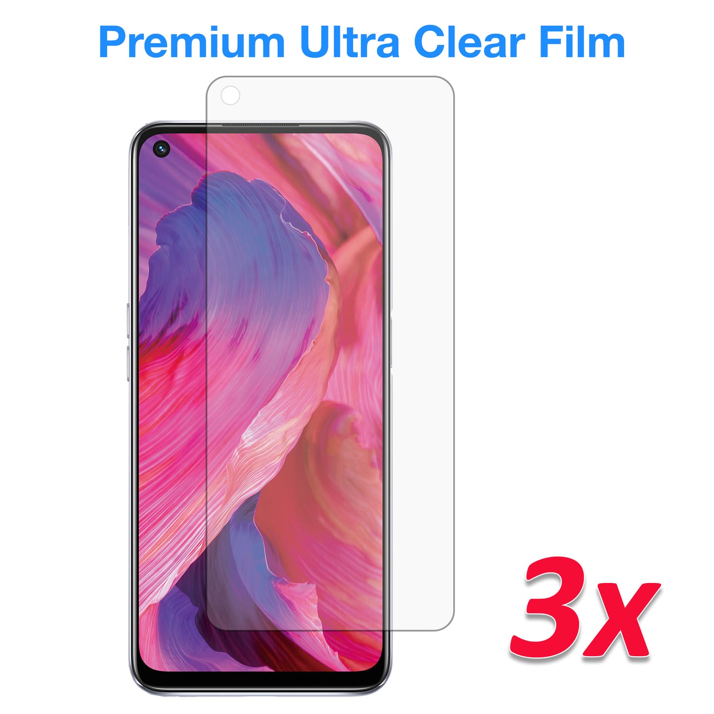 [3 Pack] MEZON OPPO A74 Ultra Clear Screen Protector Case Friendly Film (OPPO A74, Clear)