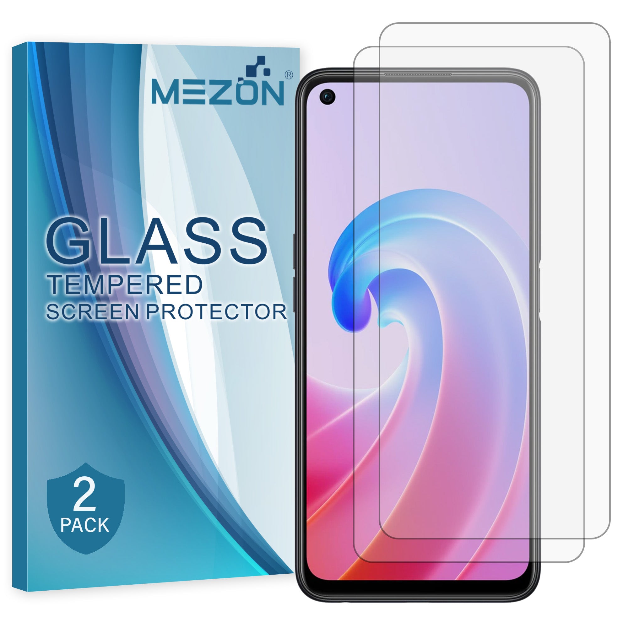 [2 Pack] MEZON OPPO A96 Case-Friendly 9H Tempered Glass
