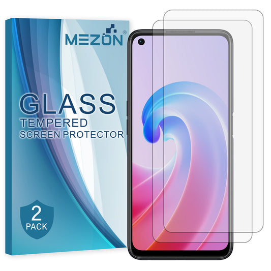[2 Pack] MEZON OPPO A96 Tempered Glass 9H HD Crystal Clear Premium Case Friendly Screen Protector (OPPO A96, 9H)