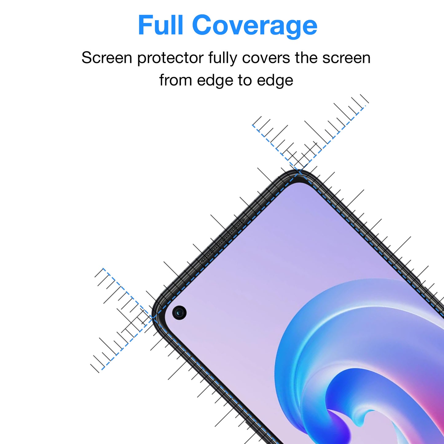 [2 Pack] MEZON Full Coverage OPPO A96 Tempered Glass Crystal Clear Premium 9H HD Screen Protector (OPPO A96, 9H Full)