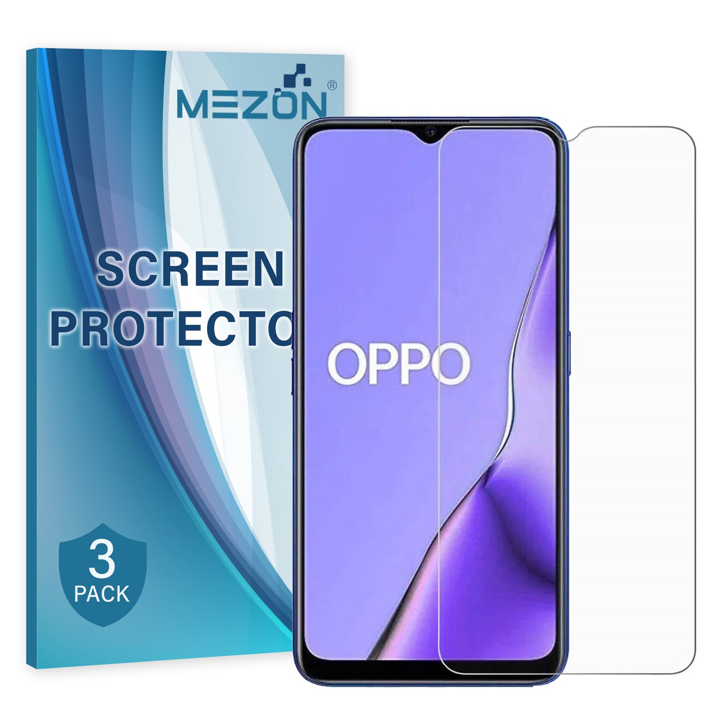 [3 Pack] MEZON OPPO A5 2020 Anti-Glare Matte Screen Protector Case Friendly Film (A5 2020, Matte)