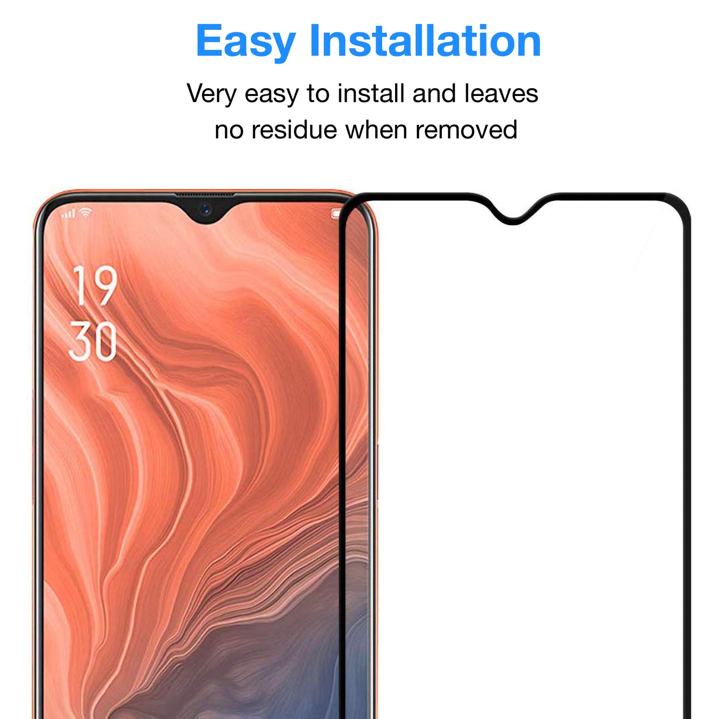 [2 Pack] MEZON Full Coverage OPPO A5 2020 Tempered Glass Crystal Clear Premium 9H HD Screen Protector (OPPO A5 2020, 9H Full)