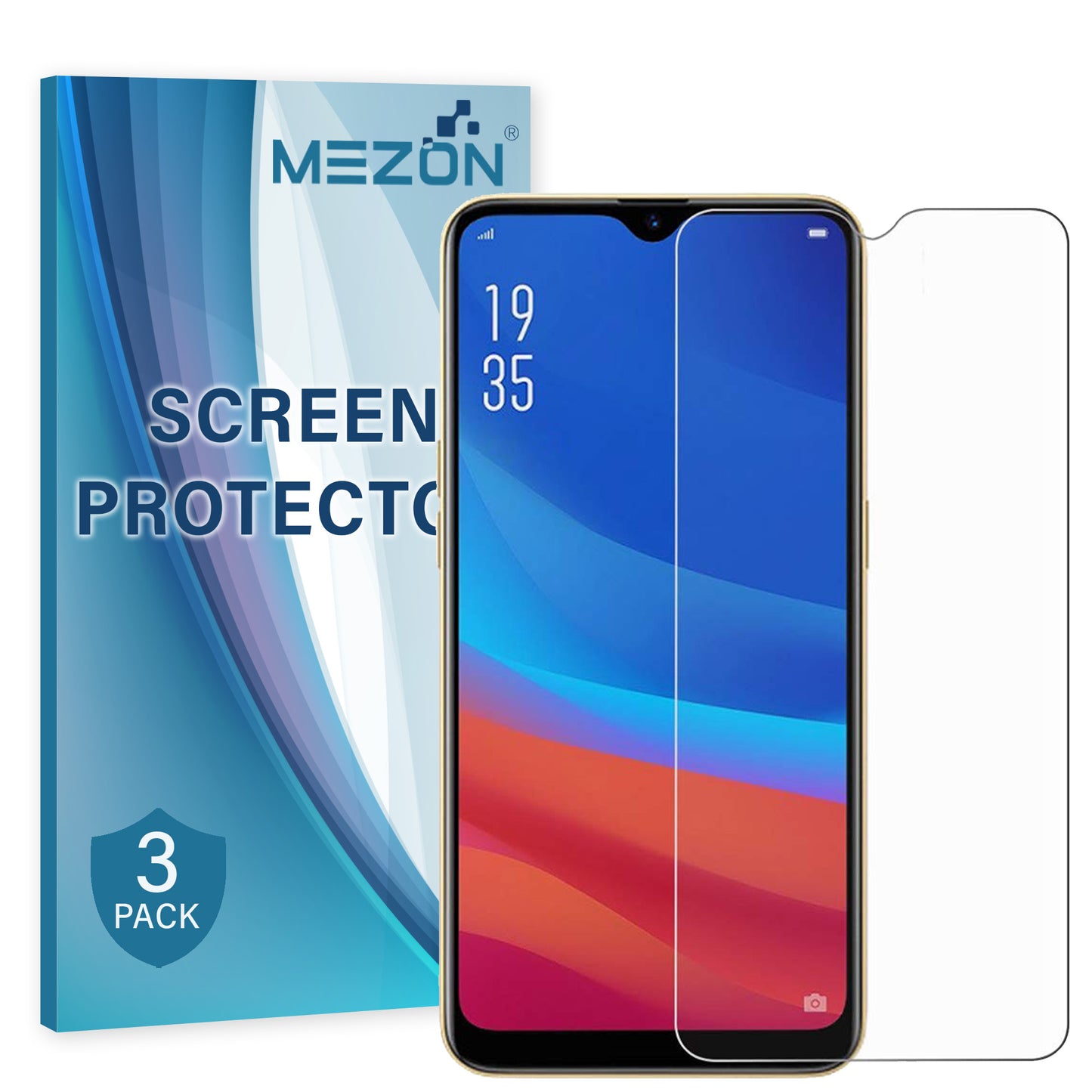 [3 Pack] MEZON OPPO AX5s Ultra Clear Screen Protector Case Friendly Film (AX5s, Clear)