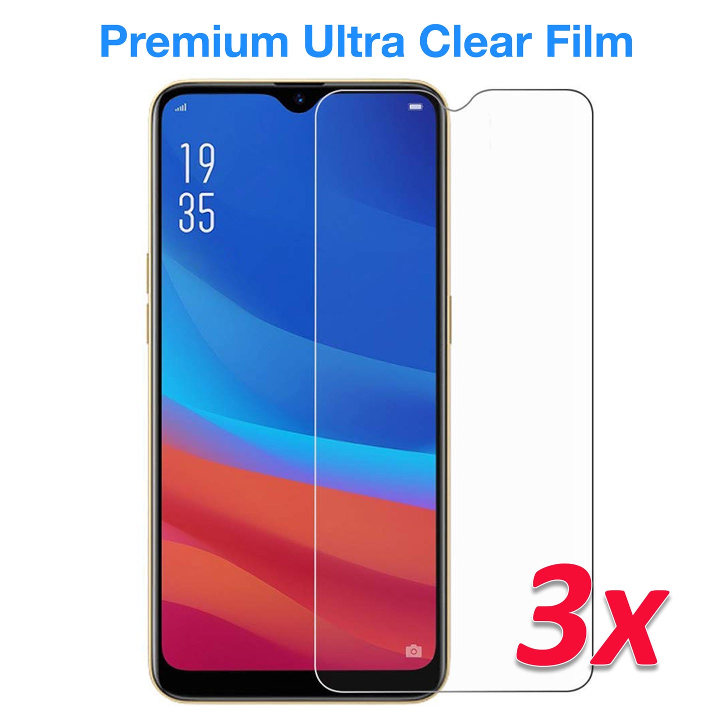[3 Pack] MEZON OPPO AX7 Ultra Clear Screen Protector Case Friendly Film (AX7, Clear)