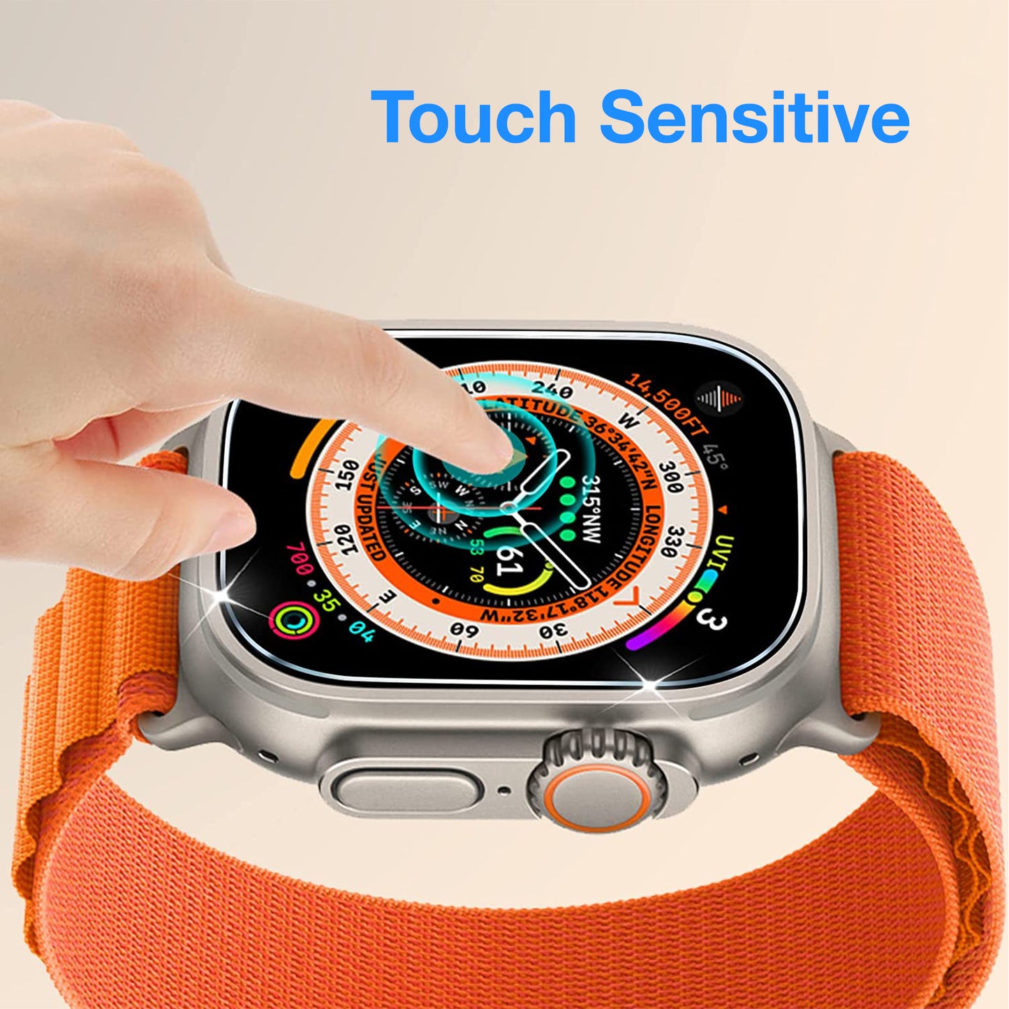 [3 Pack] MEZON Apple Watch Ultra (49 mm) Ultra Clear TPU Film Screen Protectors Shock Absorption (Apple Watch Ultra, Clear)
