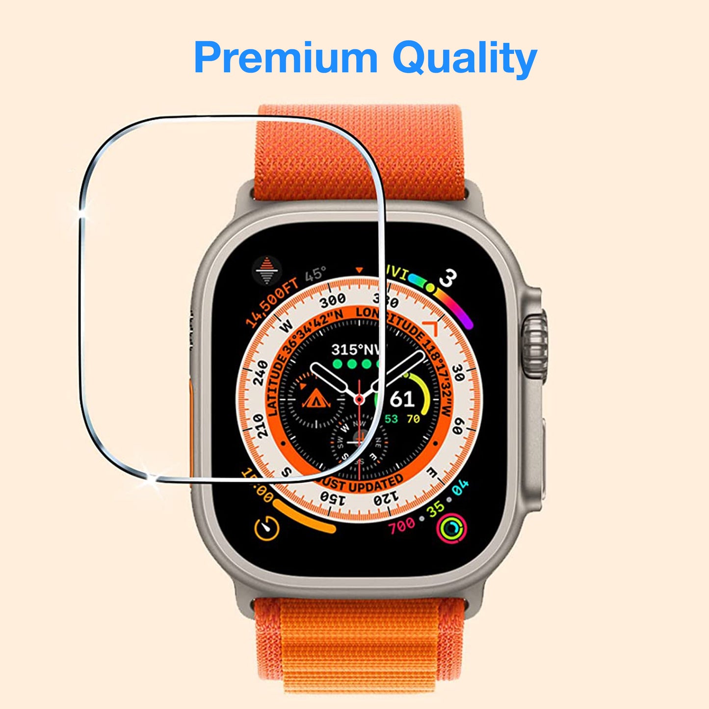 [3 Pack] MEZON Apple Watch Ultra (49 mm) Ultra Clear TPU Film Screen Protectors Shock Absorption (Apple Watch Ultra, Clear)