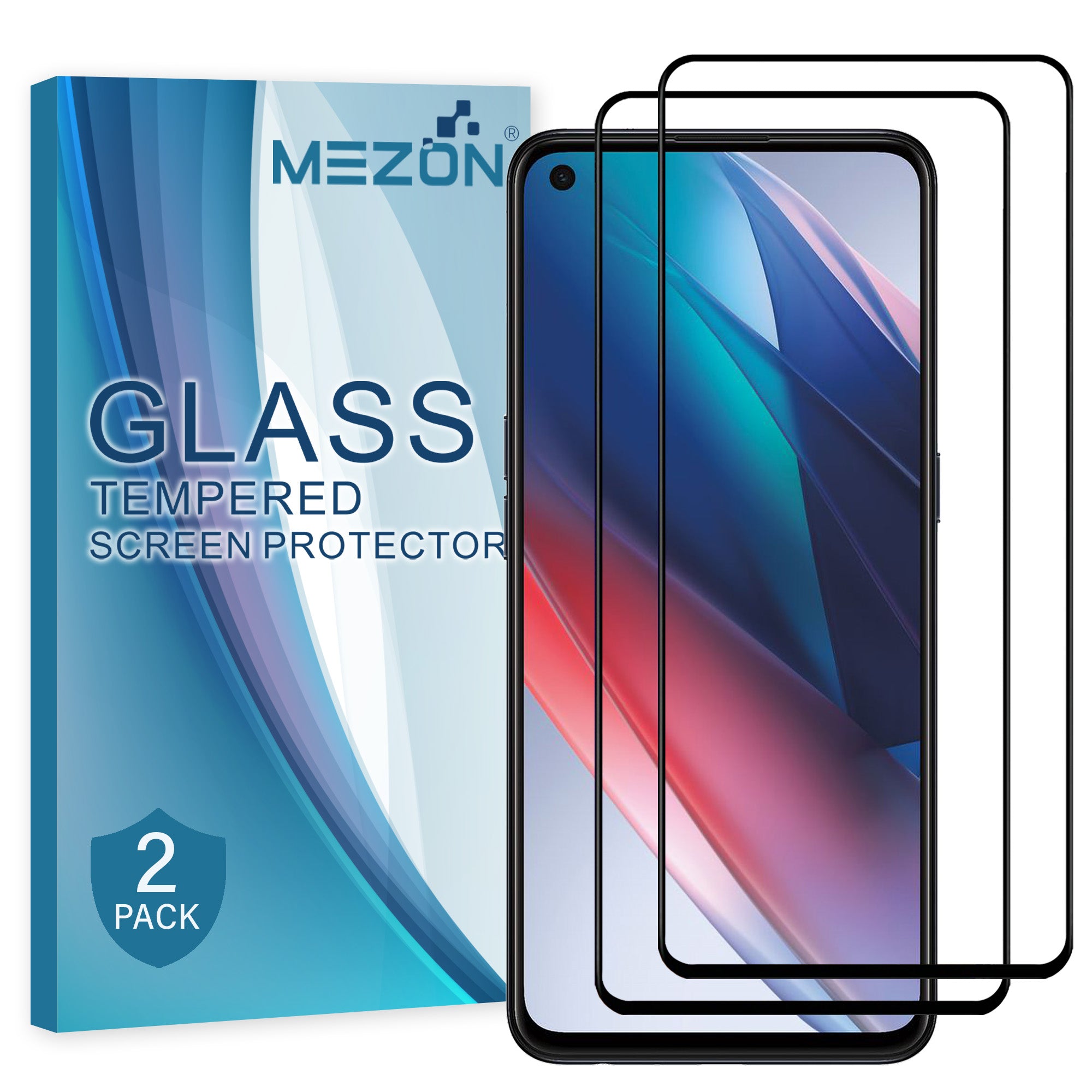 [2 Pack] MEZON OPPO Find X5 Lite Full-Cover 9H Tempered Glass