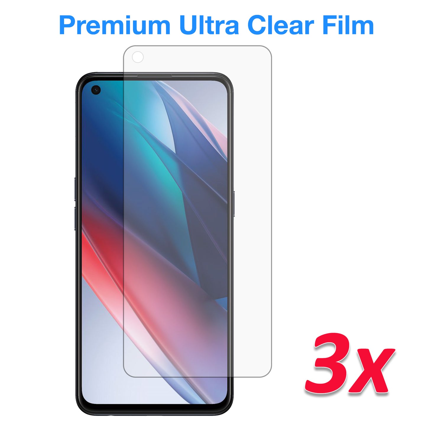[3 Pack] MEZON OPPO Find X5 Lite Ultra Clear Screen Protector Case Friendly Film (OPPO Find X5 Lite, Clear)