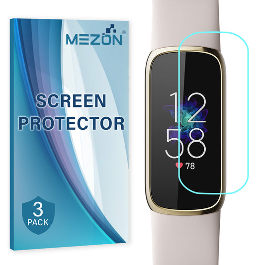 [3 Pack] MEZON Fitbit Luxe Ultra Clear Screen Protector TPU Film for Fitness Tracker Shock Absorption (Luxe, Clear)