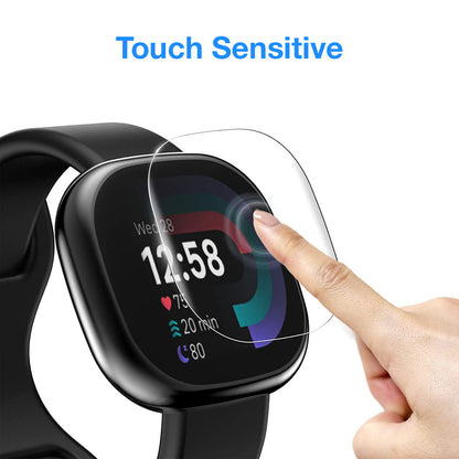 [3 Pack] MEZON Fitbit Versa 4 Ultra Clear Screen Protector TPU Film for Fitness Tracker Shock Absorption (Versa 4, Clear)