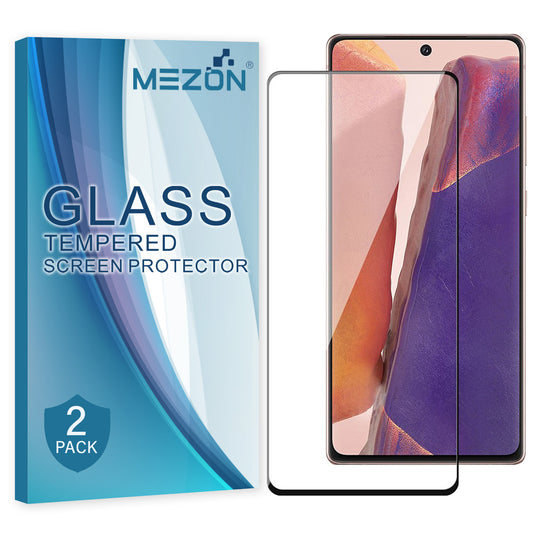[2 Pack] MEZON Full Coverage Samsung Galaxy Note 20 Tempered Glass Crystal Clear Premium 9H HD Screen Protector