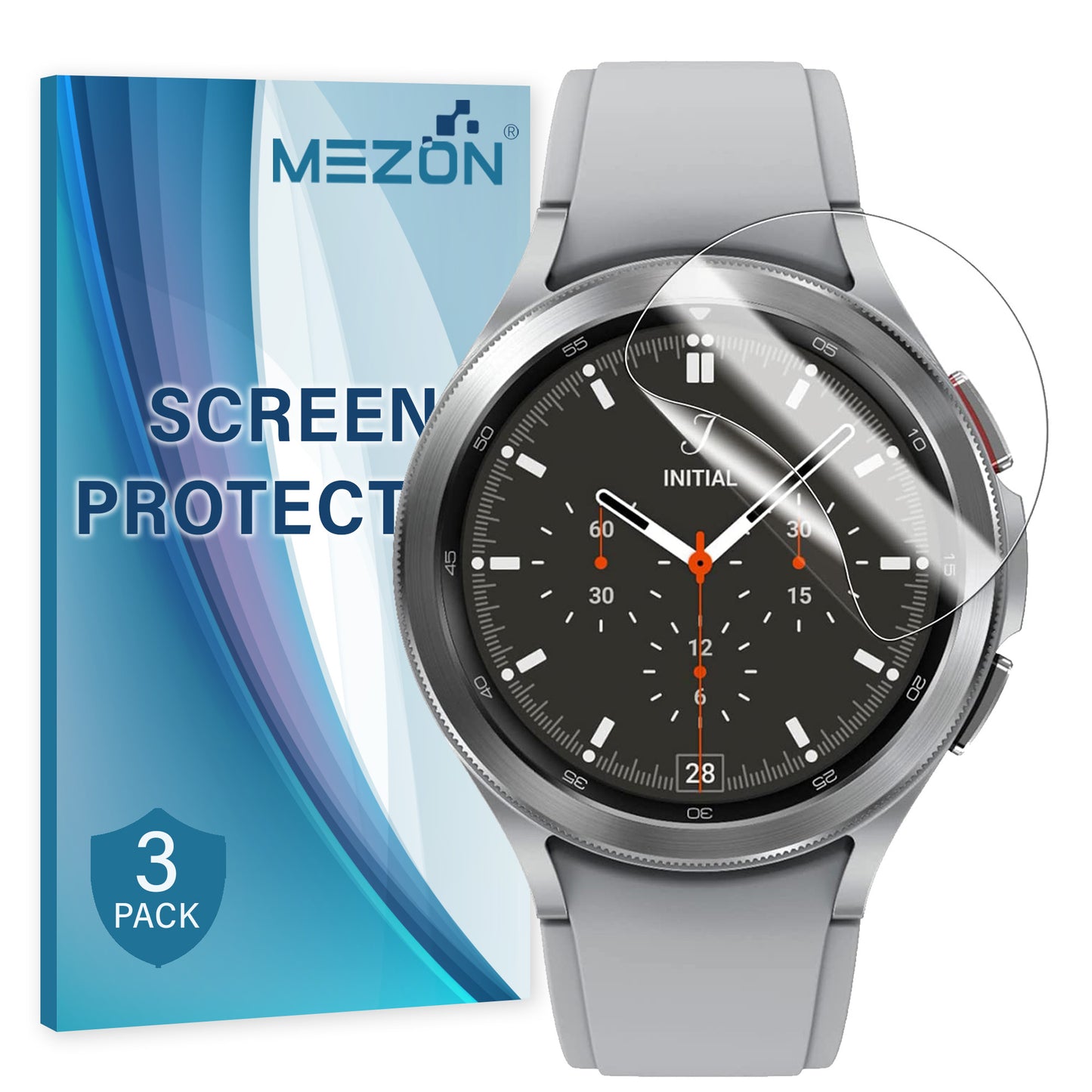 [3 Pack] MEZON Samsung Galaxy Watch4 Classic (46 mm) Ultra Clear TPU Film Screen Protectors (Watch 4 Classic 46mm, Clear)