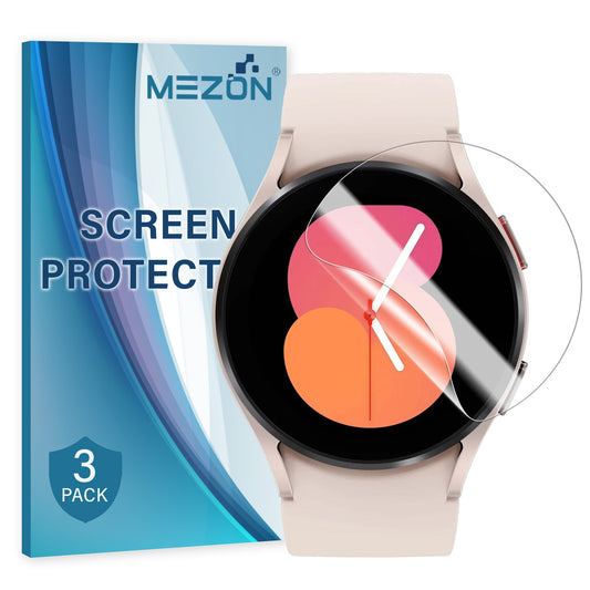 [3 Pack] MEZON Samsung Galaxy Watch5 (40 mm) Ultra Clear TPU Film Screen Protectors – Shock Absorption (Watch 5 40mm, Clear)