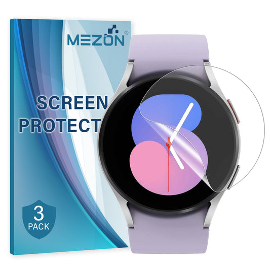[3 Pack] MEZON Samsung Galaxy Watch5 (44 mm) Ultra Clear TPU Film Screen Protectors – Shock Absorption (Watch 5 44mm, Clear)