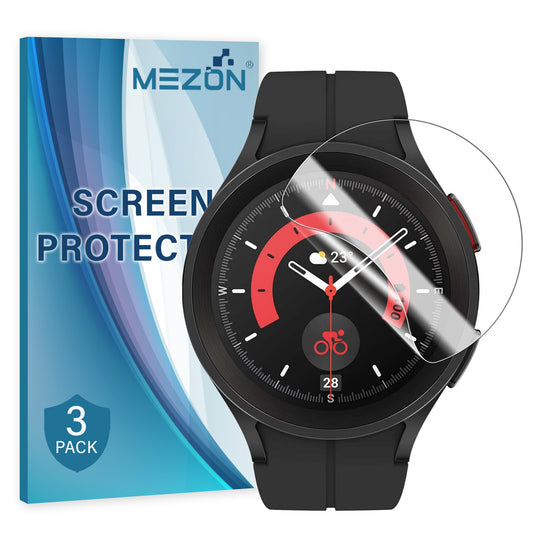 [3 Pack] MEZON Samsung Galaxy Watch5 Pro (45 mm) Ultra Clear TPU Film Screen Protectors (Watch 5 Pro 45mm, Clear)