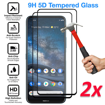 [2 Pack] MEZON Full Coverage Nokia 8.3 Tempered Glass Crystal Clear Premium 9H HD Screen Protector (Nokia 8.3, 9H Full)