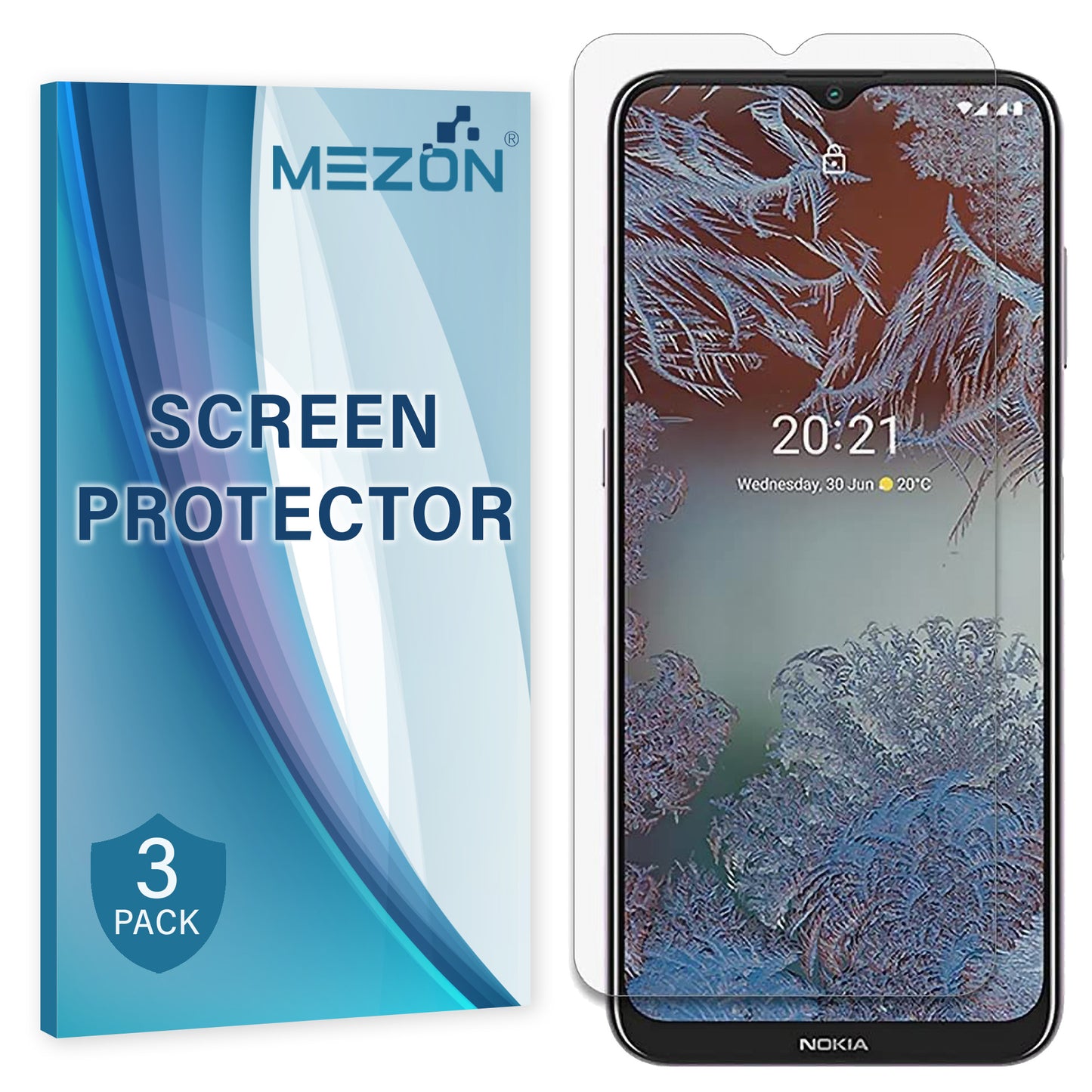 [3 Pack] MEZON Nokia G20 Ultra Clear Screen Protector Case Friendly Film (Nokia G20, Clear)