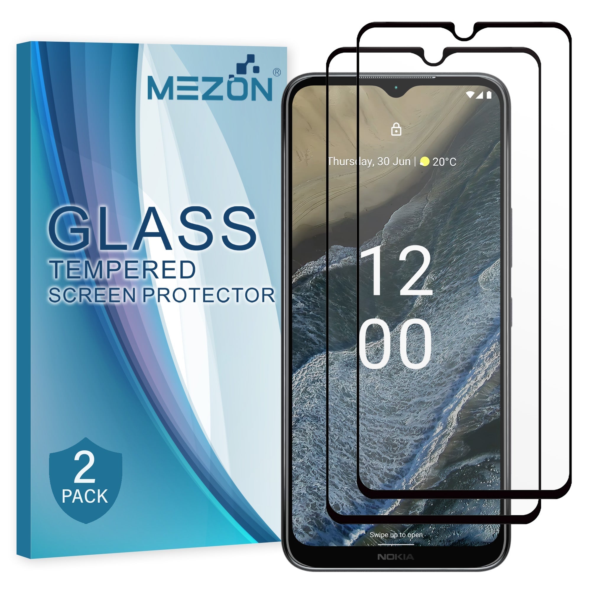 [2 Pack] MEZON Nokia G20 Full-Cover 9H Tempered Glass