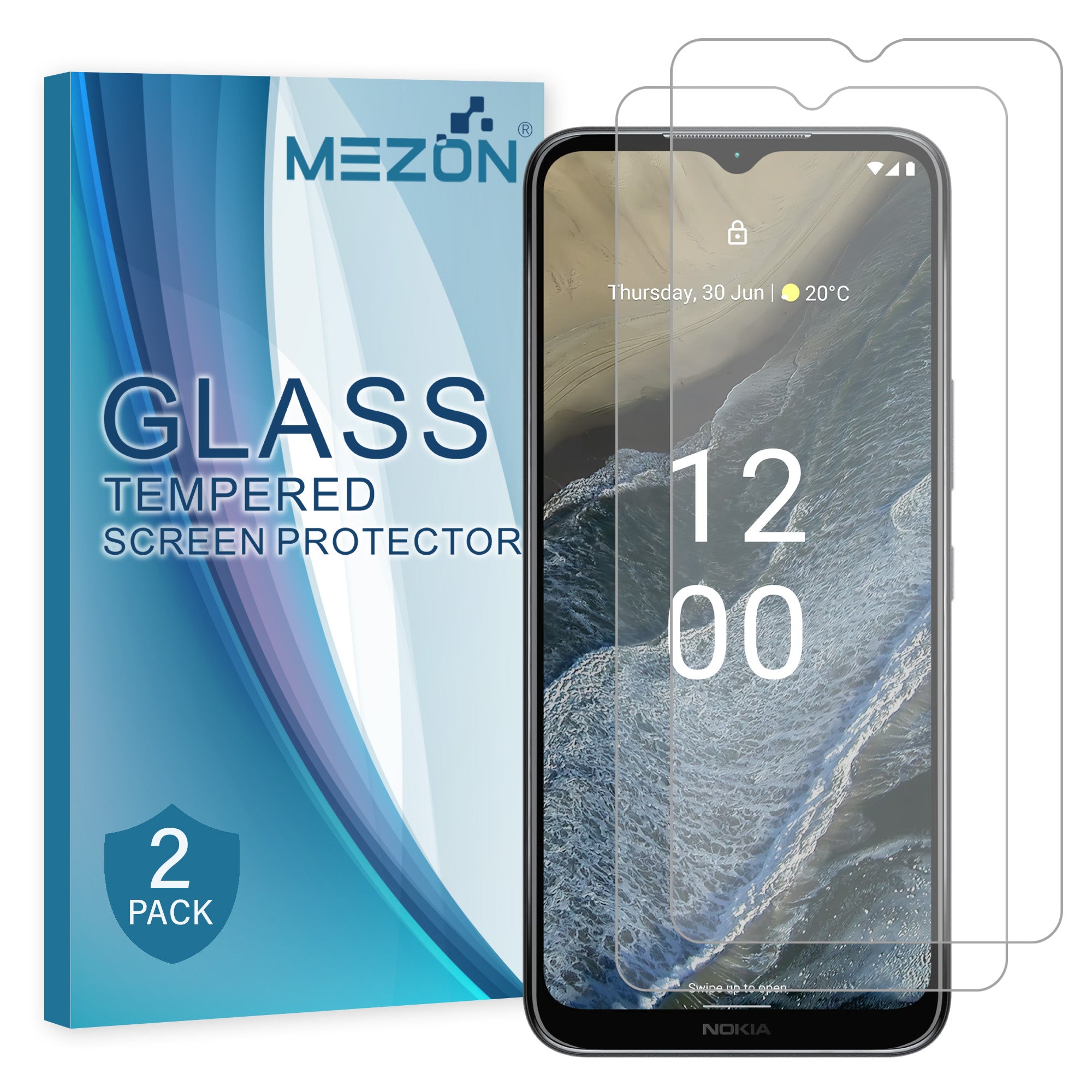 [2 Pack] MEZON Nokia G11 Plus Case-Friendly 9H Tempered Glass