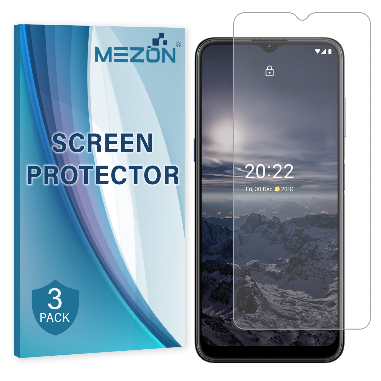 [3 Pack] MEZON Nokia G21 Ultra Clear Screen Protector Case Friendly Film (Nokia G21, Clear)
