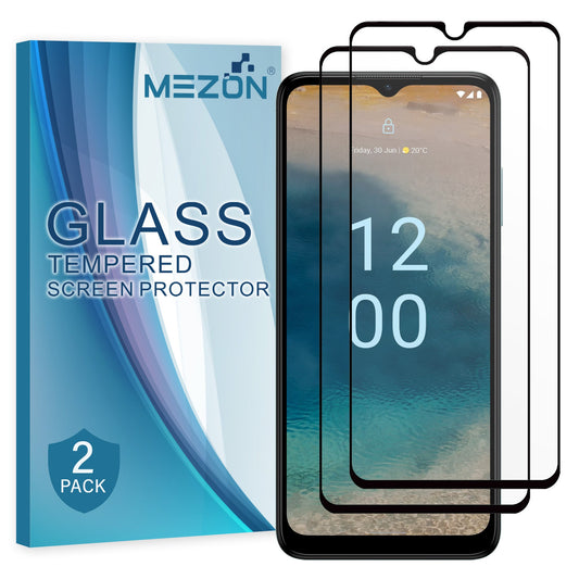 [2 Pack] MEZON Full Coverage Nokia G21 Tempered Glass Crystal Clear Premium 9H HD Screen Protector (Nokia G21, 9H Full)