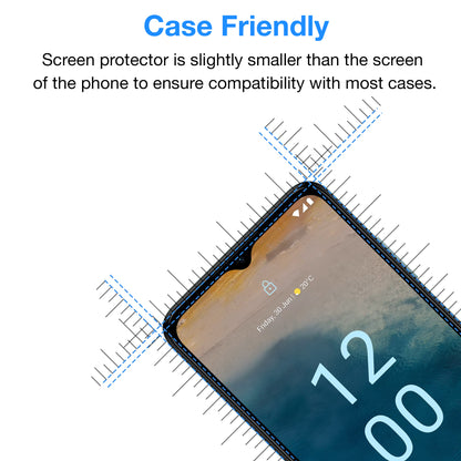 [2 Pack] MEZON Nokia G22 Tempered Glass Crystal Clear Premium 9H HD Case Friendly Screen Protector (Nokia G22, 9H)