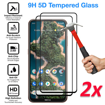 [2 Pack] MEZON Full Coverage Nokia X20 Tempered Glass Crystal Clear Premium 9H HD Screen Protector (Nokia X20, 9H Full)