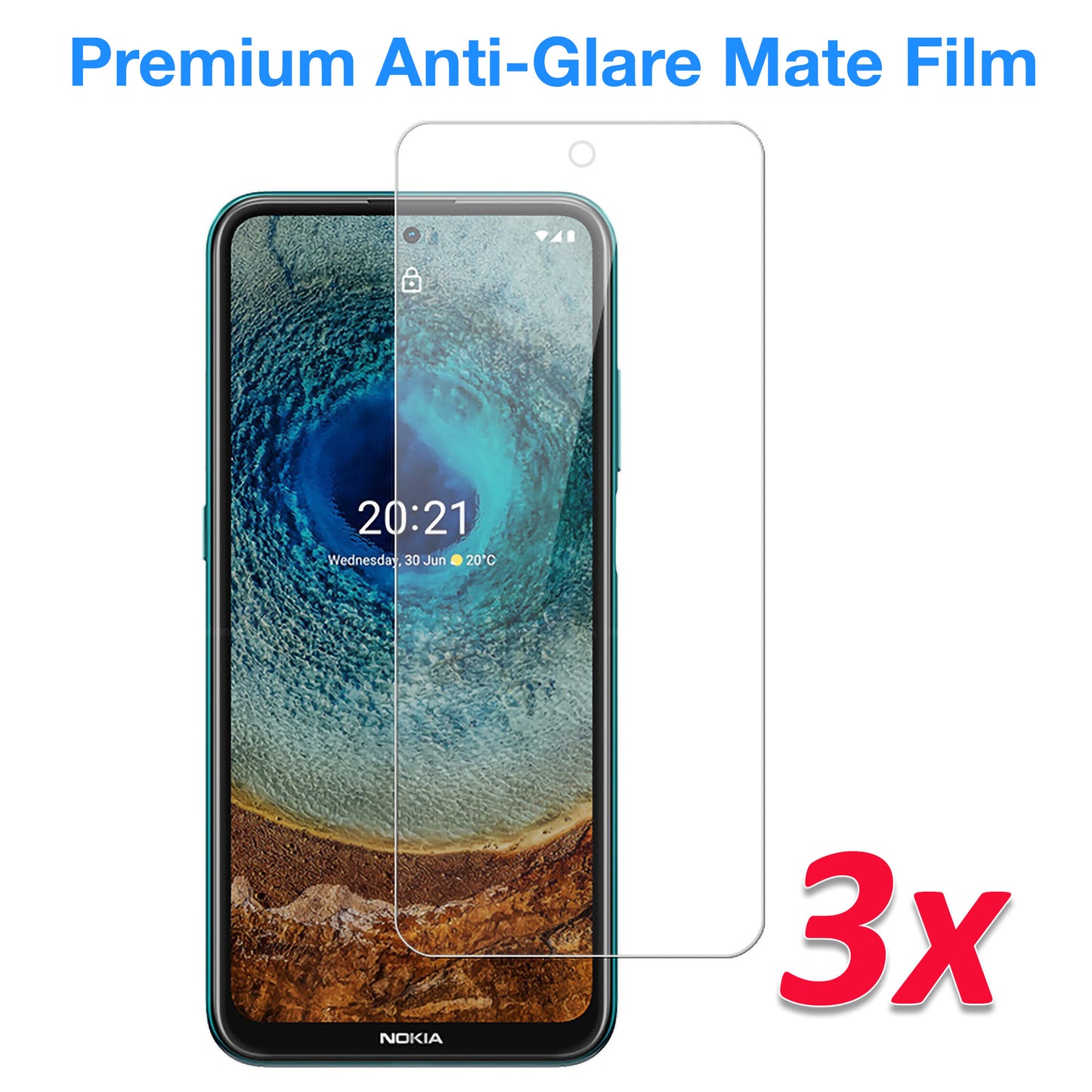 [3 Pack] MEZON Nokia X20 Anti-Glare Matte Screen Protector Case Friendly Film (Nokia X20, Matte)