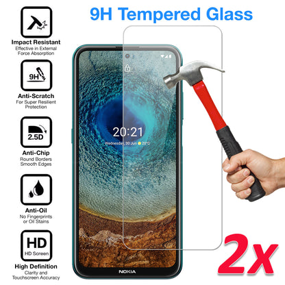 [2 Pack] MEZON Nokia X20 Tempered Glass Crystal Clear Premium 9H HD Case Friendly Screen Protector (Nokia X20, 9H)