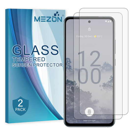 [2 Pack] MEZON Nokia X30 5G Tempered Glass Crystal Clear Premium 9H HD Case Friendly Screen Protector (Nokia X30 5G, 9H)