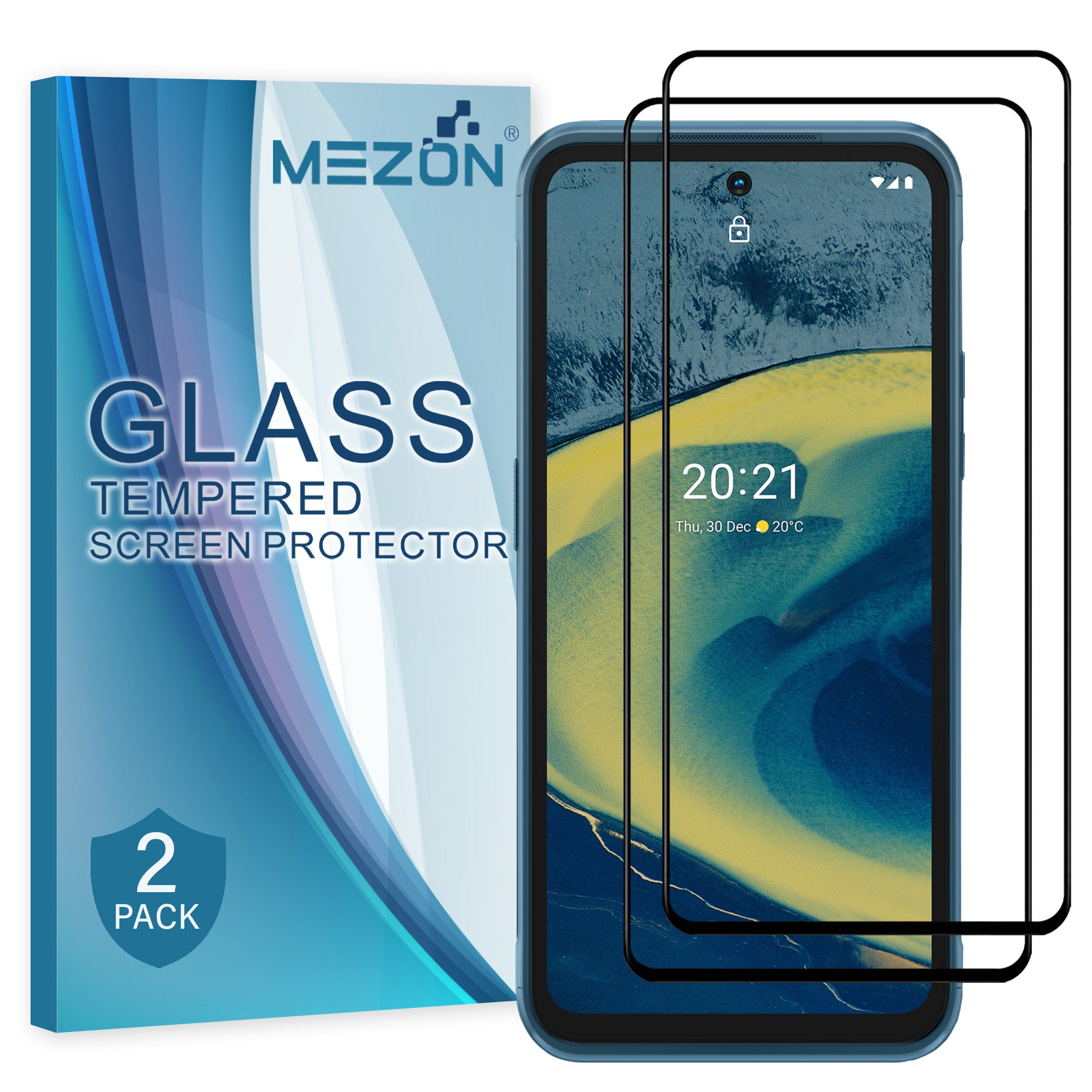 [2 Pack] MEZON Nokia XR20 Full-Cover 9H Tempered Glass