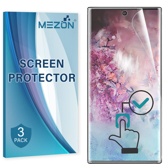 [3 Pack] MEZON Samsung Galaxy Note 10+ 5G Ultra Clear Edge-to-Edge Full Coverage Hydrogel Screen Protector Film