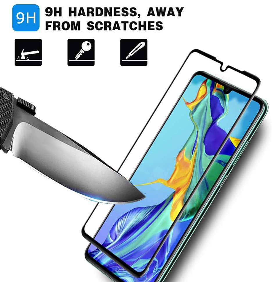 [2 Pack] MEZON Full Coverage HUAWEI P30 Tempered Glass Crystal Clear Premium 9H HD Screen Protector