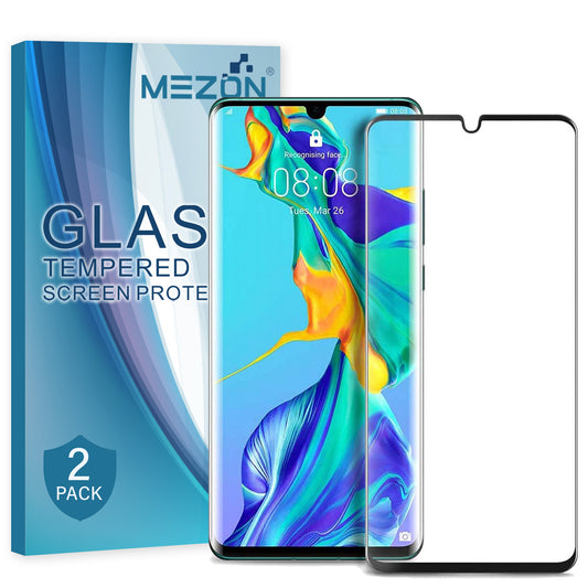 [2 Pack] MEZON Full Coverage HUAWEI P30 Pro Tempered Glass Crystal Clear Premium 9H HD Screen Protector