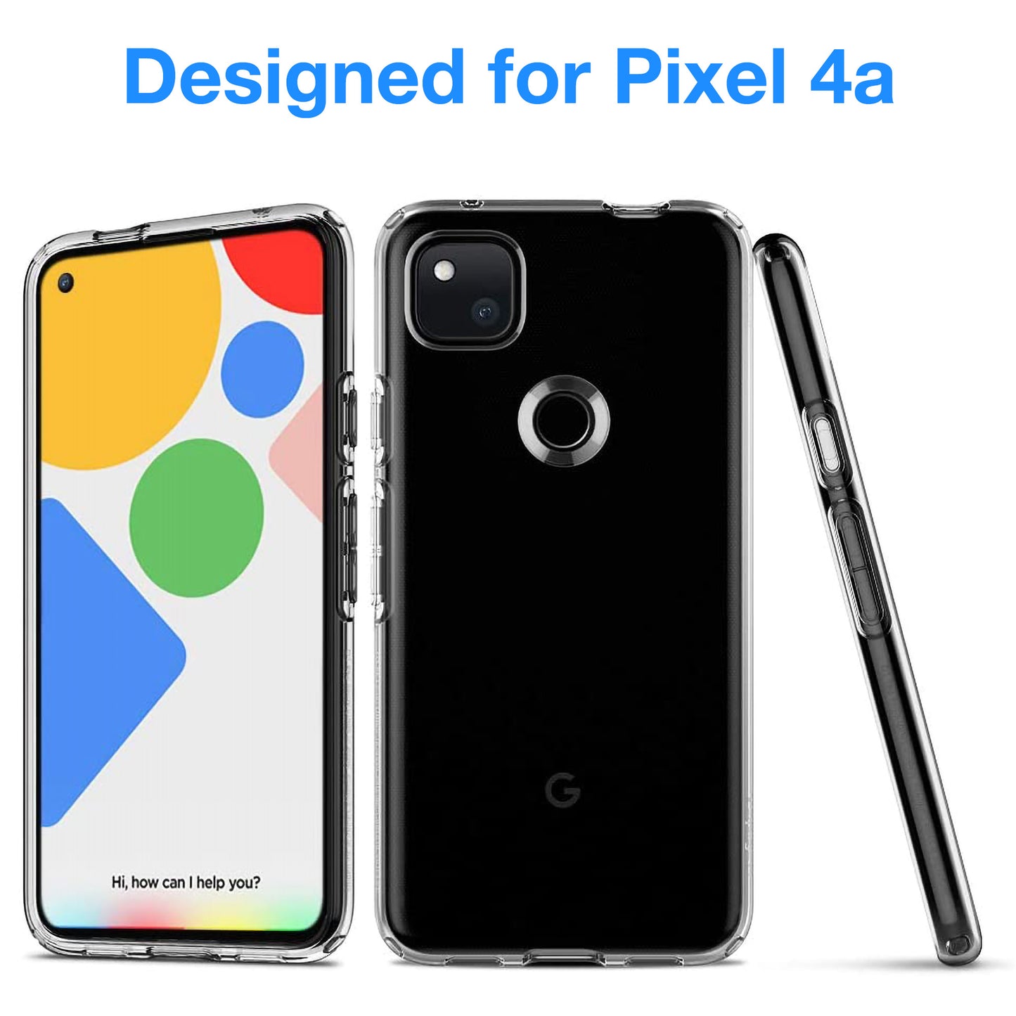 MEZON Google Pixel 4a (5.8") Ultra Slim Premium Crystal Clear TPU Gel Back Case – Wireless Charging Compatible