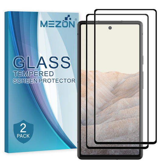 [2 Pack] MEZON Google Pixel 6 (6.4") Tempered Glass Full Coverage Crystal Clear Premium 9H HD Screen Protector