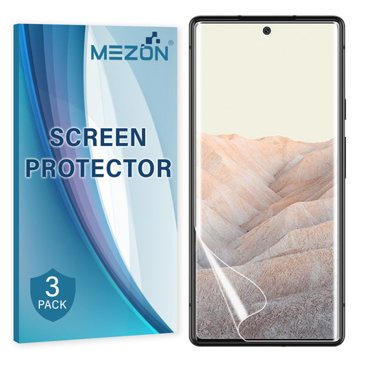 [3 Pack] MEZON Google Pixel 6 (6.4") Premium Hydrogel Clear Edge-to-Edge Full Coverage Screen Protector Fingerprint Sensor Film